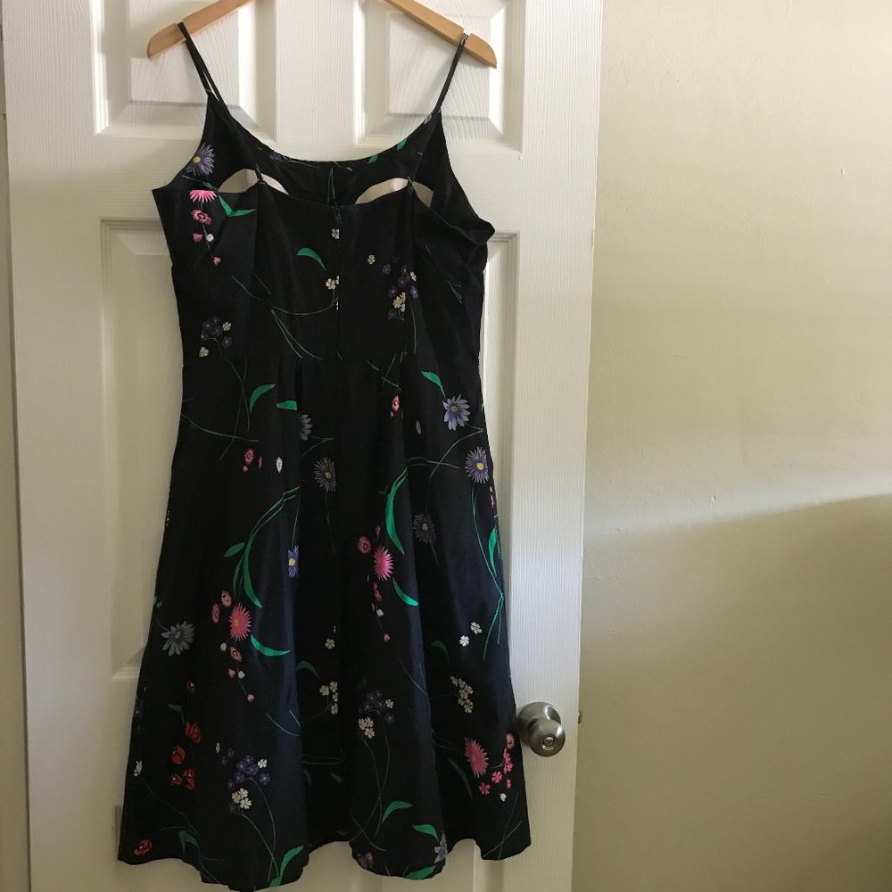Vintage Malia Retro Black & Floral Dress Size 14
